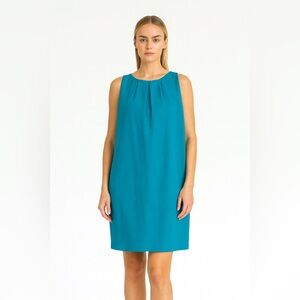 AGNONA Italy Wool Dress Teal Sleeveless Dress